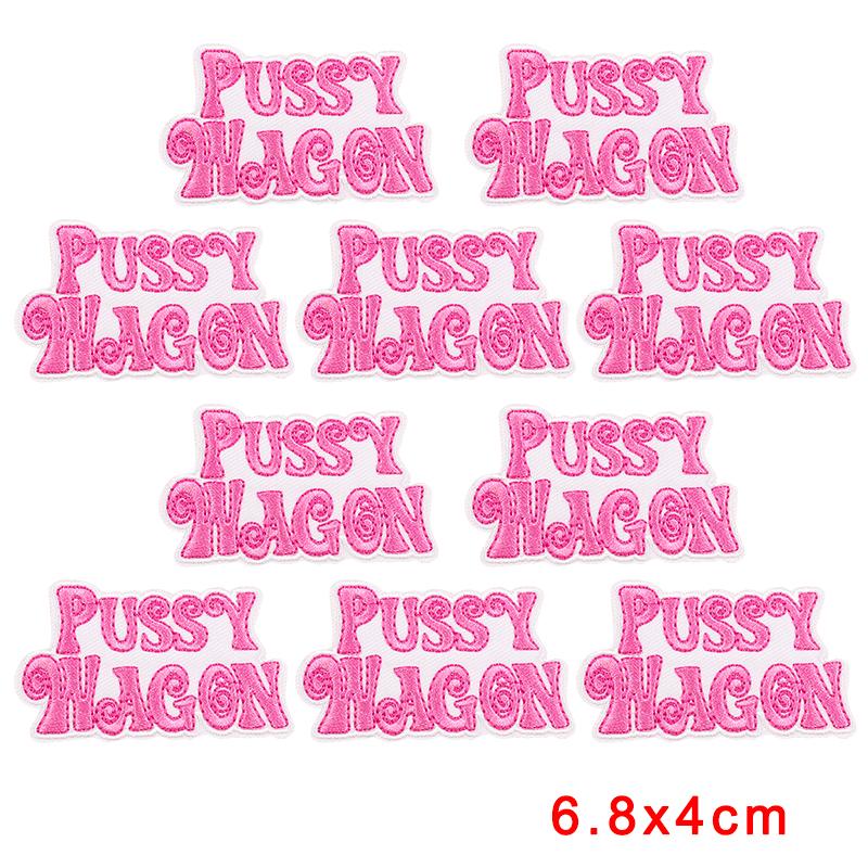 10PCS Wholesale Pink Bow Crown Lips Embroidery Patches For Clothing DIY Thermoadhesive Patches On Clothes Iron On Patch Backpack