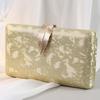 Evening Clutches Bag WHTUOHENG Gold Leaves Lady Shoulder Handbag Women Formal Clutch Long Chain Purses Female Girls Minaudiere