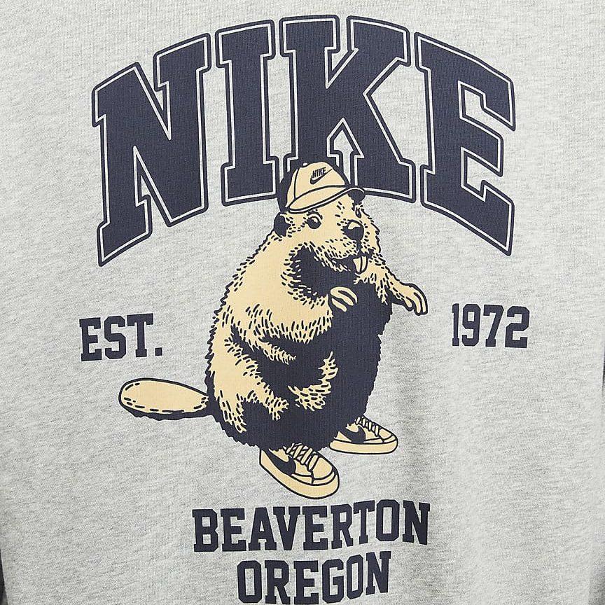 Nike Sweatshirts Men's Gray Crew Neck Moderate Regular HV1063-063