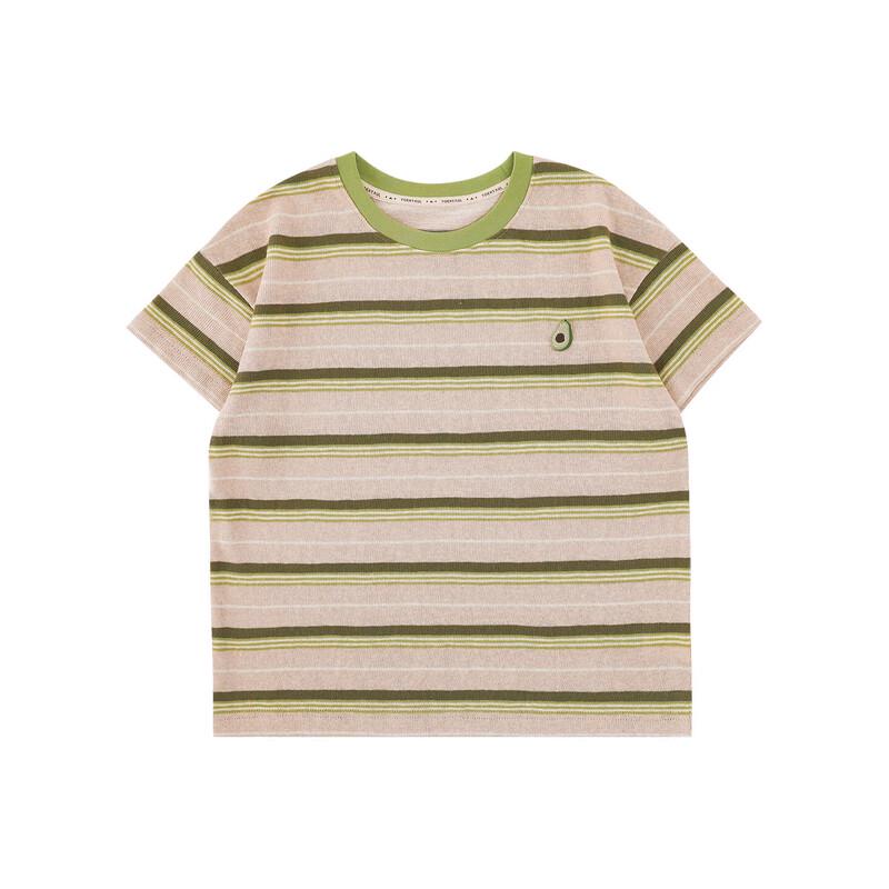 YouYou Girls & Women s Summer Striped Fruit Embroidered Short Sleeve T-Shirt 120 cm