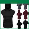 Stylish Men's Hooded Pullover T Shirt Tank Top With Protective Mask For Active Wear