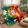 Portugal Football Printed Flannel Blanket Skin Friendly Warm Decorative Throw for Indoor Couch Bed Daily Use