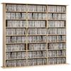 Storage Cabinet 1032 CDs   594 DVDs Multimedia Shelf 24 Compartments And 18 Adjustable Shelves Oak