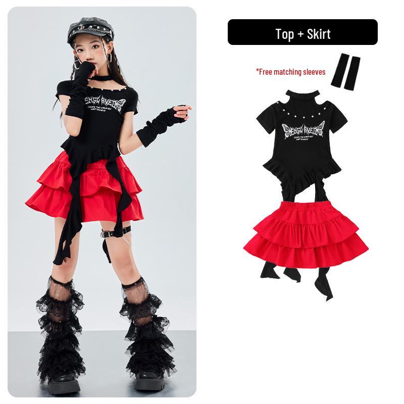 Girls' Trendy Hip Hop Jazz Dance Costume for Children's Performance