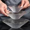 Phnom Penh Striped Gold-Rimmed Glass Salad & Dessert Bowl Set