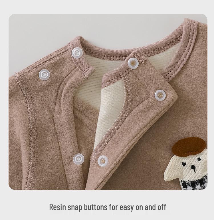 Infant Unisex Long Sleeve Warm Bodysuit - Autumn/Winter Jumpsuit for Newborns