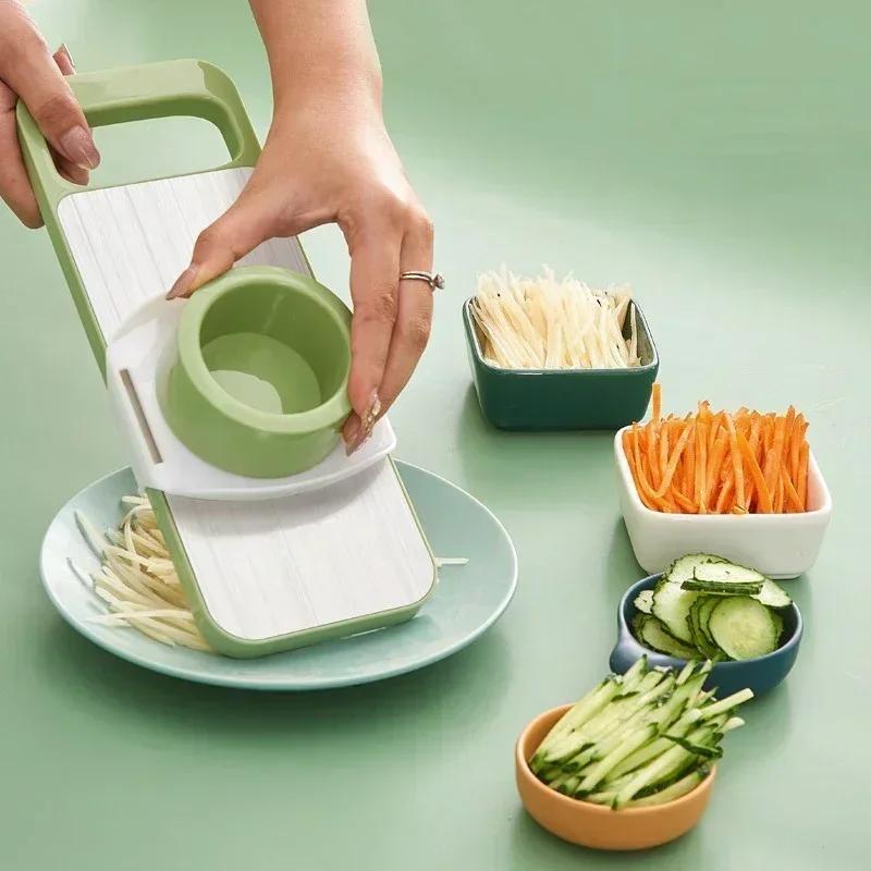 Kitchen 5 In 1 Stainless Steel Multifunctional Safe Manual Vegetable Slicer Cutter Potato Shredders Garlic Carrot Grater Chopper