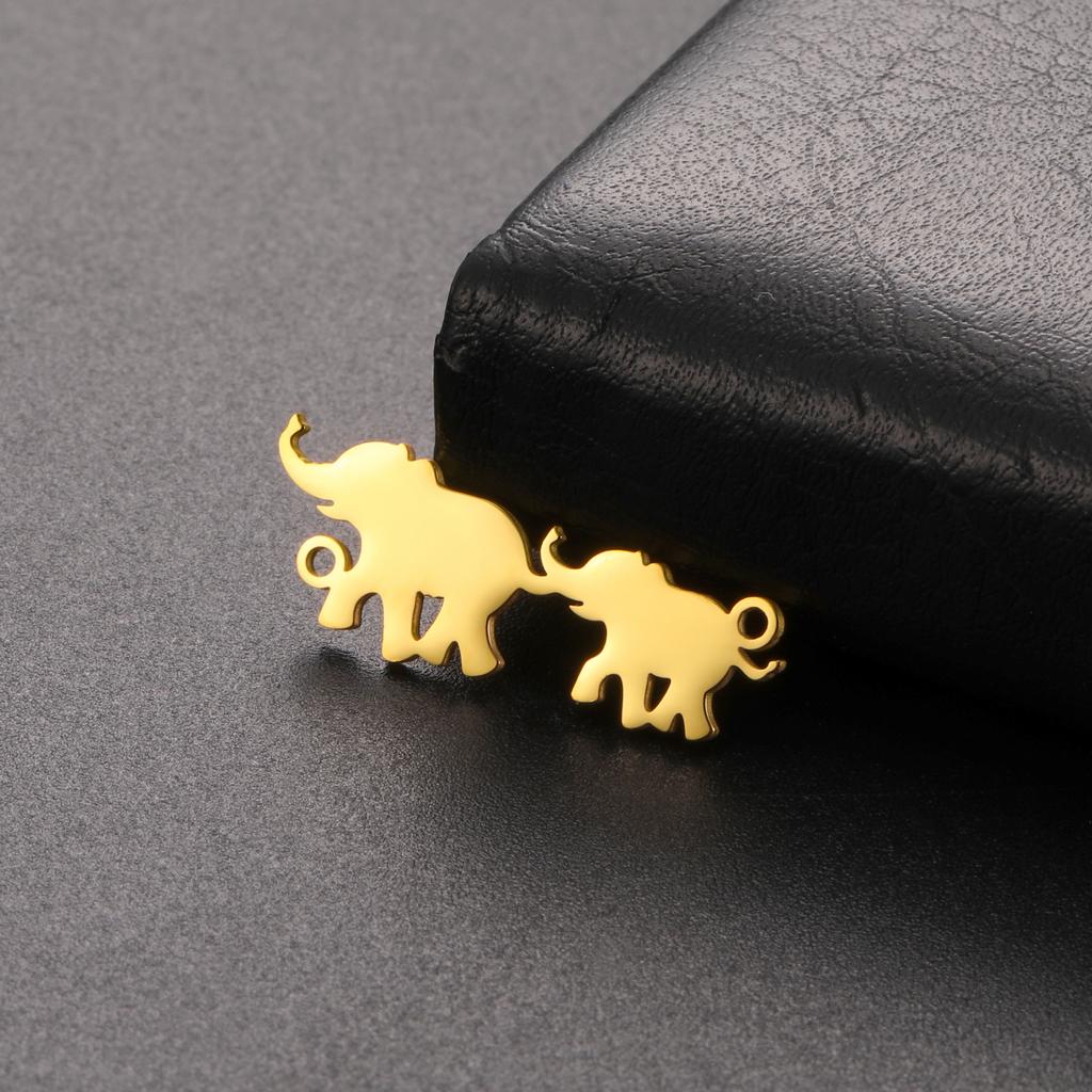 5pcs/lot Charms for Jewelry Making Stainless Steel Lotus Tulip Bicycle Elephant Pendant DIY Accessories for Bracelet Necklace