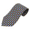 Used Tie Silk Navy Orange Business
