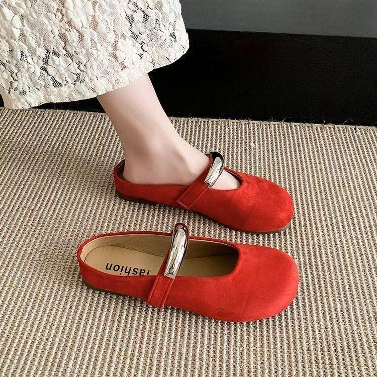 Modische Mary Jane Schuhe mit Metallschnalle Frühling und Sommer 2025 neue französische elegante flache Einzelchuhe Damen