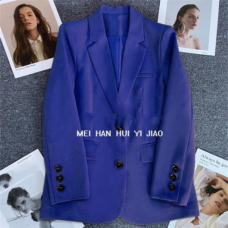 Four Seasons Women's Khaki Suit Jacket Spring Autumn CollectionElegant High-End Street Style for The Leisure Season