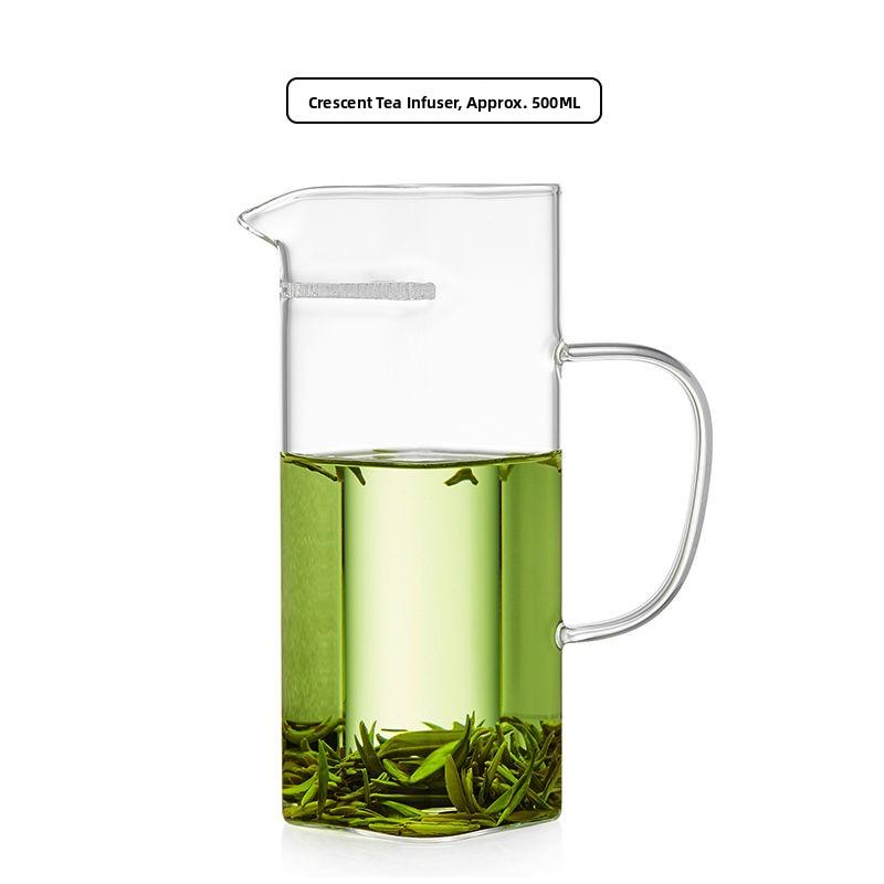Thiened Glass Een Tea Brewing Device Inteated Tea Cup Strainer One-Piece Tea Dripper Moon Tooth Filter Tea Cup Tea Pot