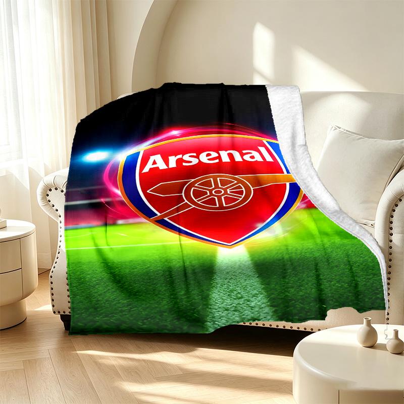 Arsenal F.C Pattern Blanket for Home Decoration, Bed, Sofa, Car Travel, Camping, Suitable for All Seasons, Birthday Christmas Gift