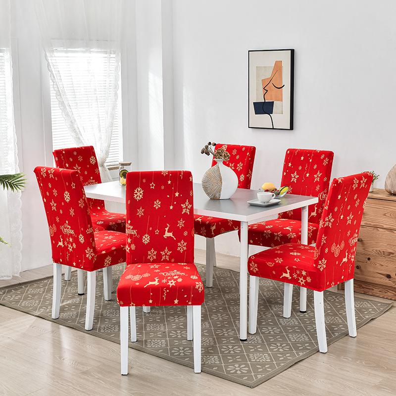 34 Color Christmas Chair Covers Dining Room Stretch Seat Protector Chair Covers for Kitchen Office Hotel Banquet Ceremony Party 2/4/6 Pieces