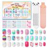 MODELONES Kids Nail Tips Nail Stickers 144 Pieces 6 Pack Set Nail Polish Makeup Set Kids Nail Color Gel False Nails Stickers Hand Magic Press Kids