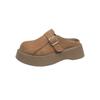 Thick-soled Birkenstocks women's all-inclusive lazy people increase their height with one pedal, spring and summer 2025 new Doudou single shoes