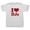 Never Underestimate An Old Man Loves DJ Turntable T Shirt Streetwear Music Techno Club Headphone Birthday Short Sleeve T-shirts