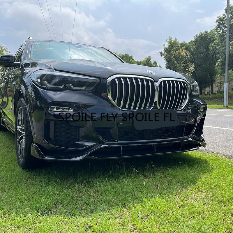 4X 2018-Up For BMW X5 G05 Pre Facelift Car Front Bumper Lip Splitter Spoiler Body Kit Diffuser Guard Cover By ABS Glossy Black