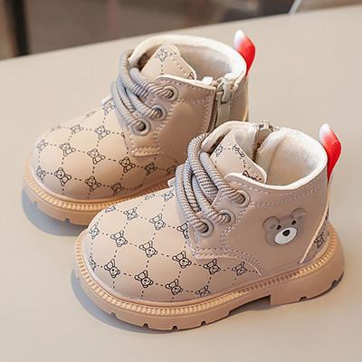 Παιδικές Μπότες από Βελούδο Κορεάτικου Στυλ PU Δέρμα Μόδα Τάση Παπούτσια από Βαμβάκι Μαλακή Σόλα Αντιολισθητικές Μπότες από Συνθετική Γούνα Για Αγόρια