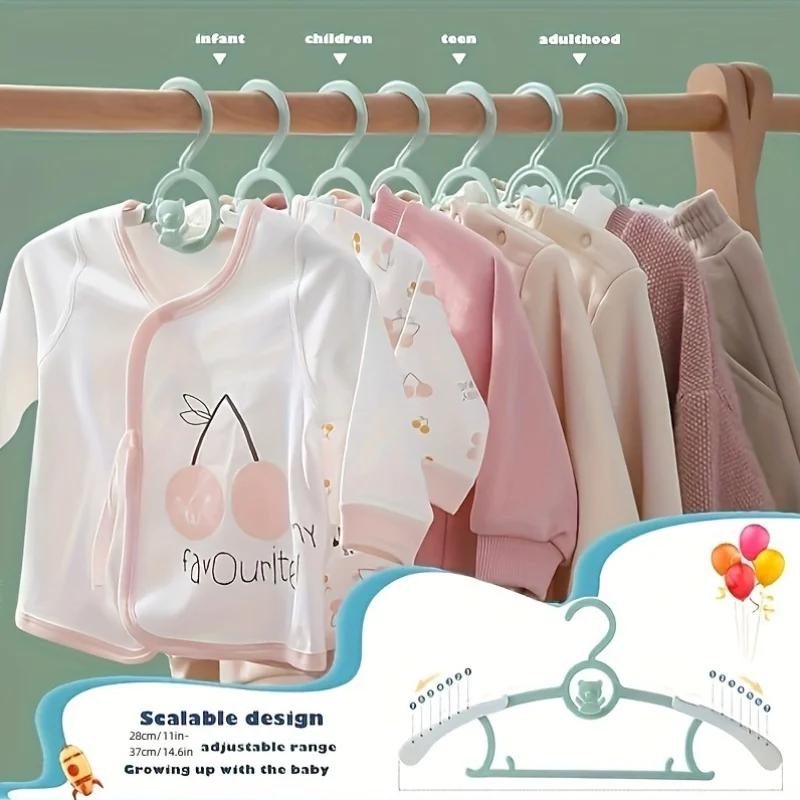 30 Pack PP Plastic Baby Clothes Hangers Retractable Anti Slip Durable Closet Wardrobe Bathroom Bedroom Clothing Drying Rack