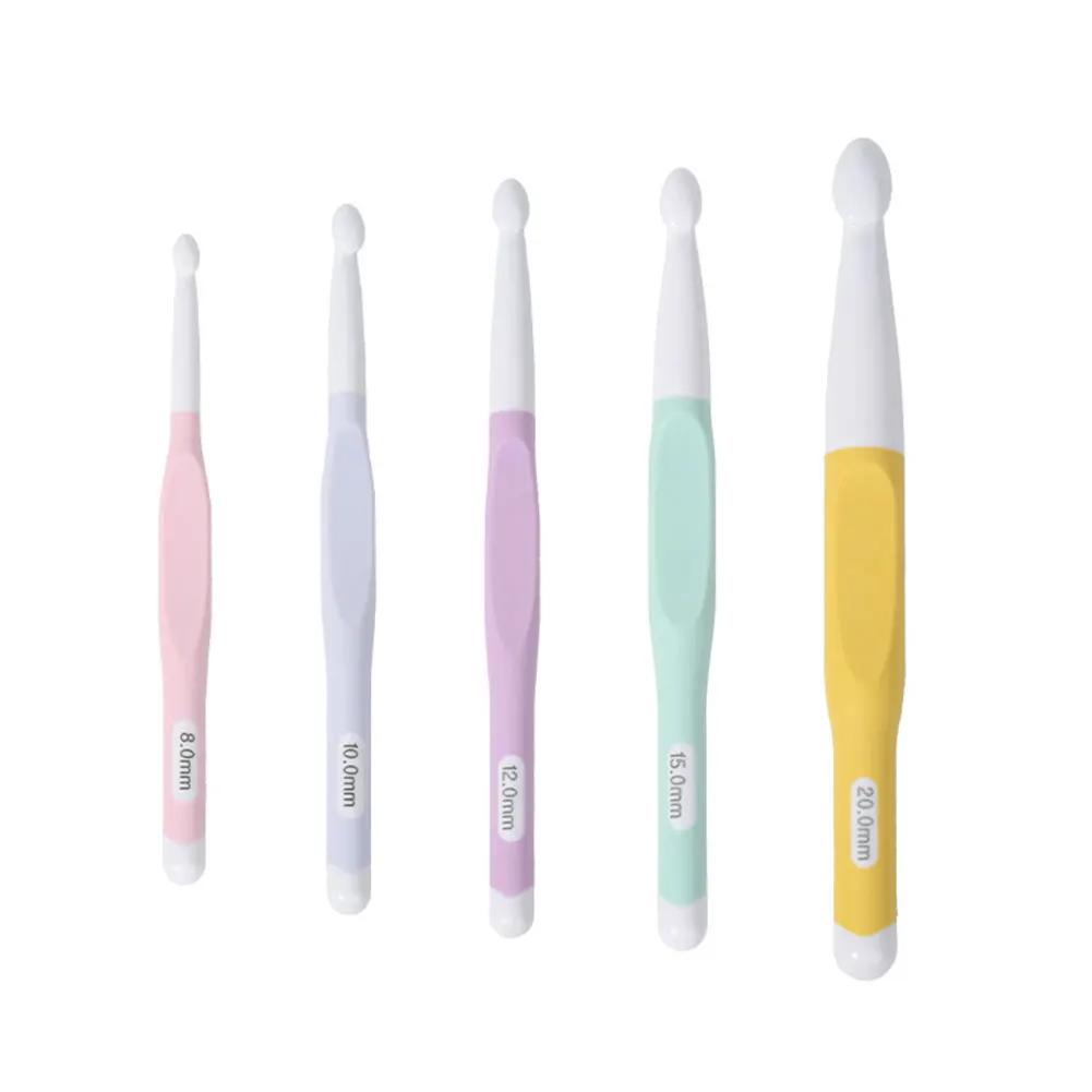 

DIY Yarn Weave Knitting Needles Craft Tools 5Pcs Floral Resin Crochet Hooks Set 8/10/12/15/20mm Ergonomic Non-Slip Grip