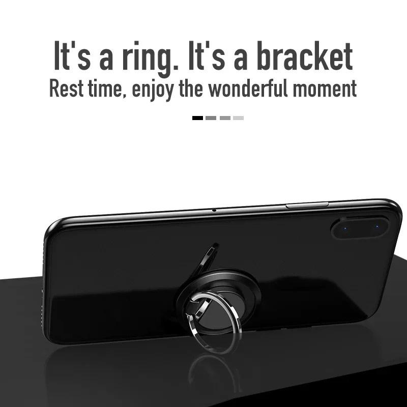 360 Degree Rotating Finger Ring Mobile Phone Holder For iPhone Samsung Huawei Redmi Universal Car Magnetic Mount Pad Metal Stand
