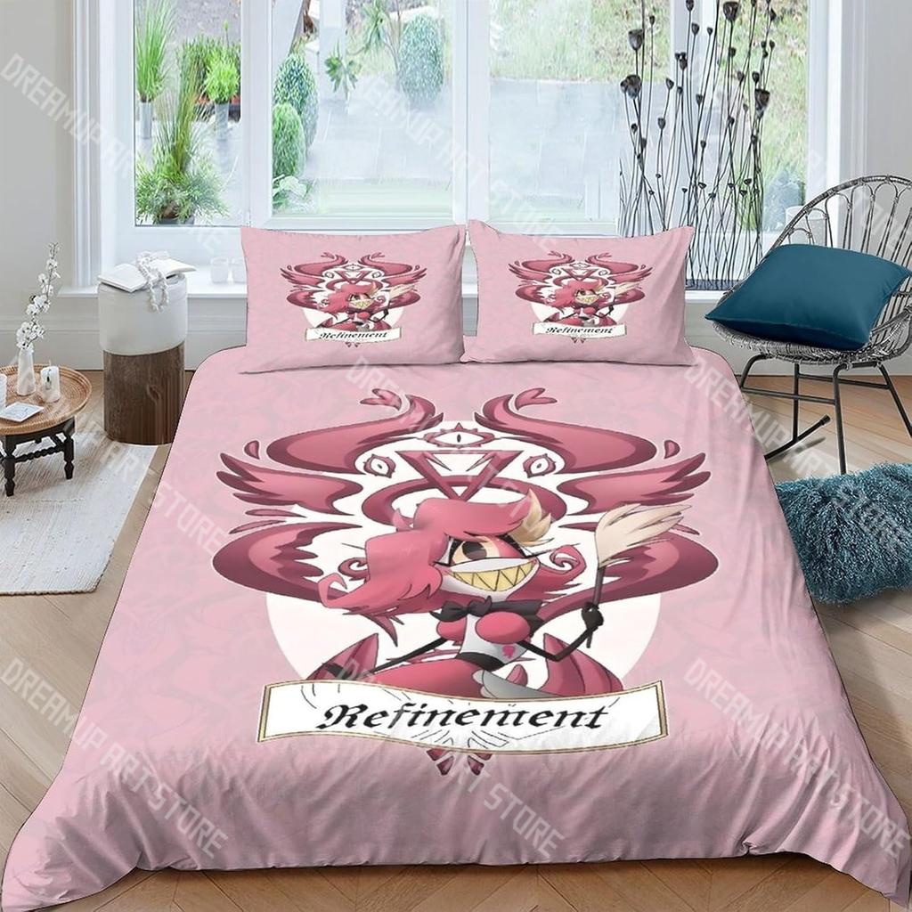Fashion Hazbinel Game Bedding Set Single Twin Full Queen King Size Bed Set Kids Bedroom Duvetcover Sets Bed Sheet Set