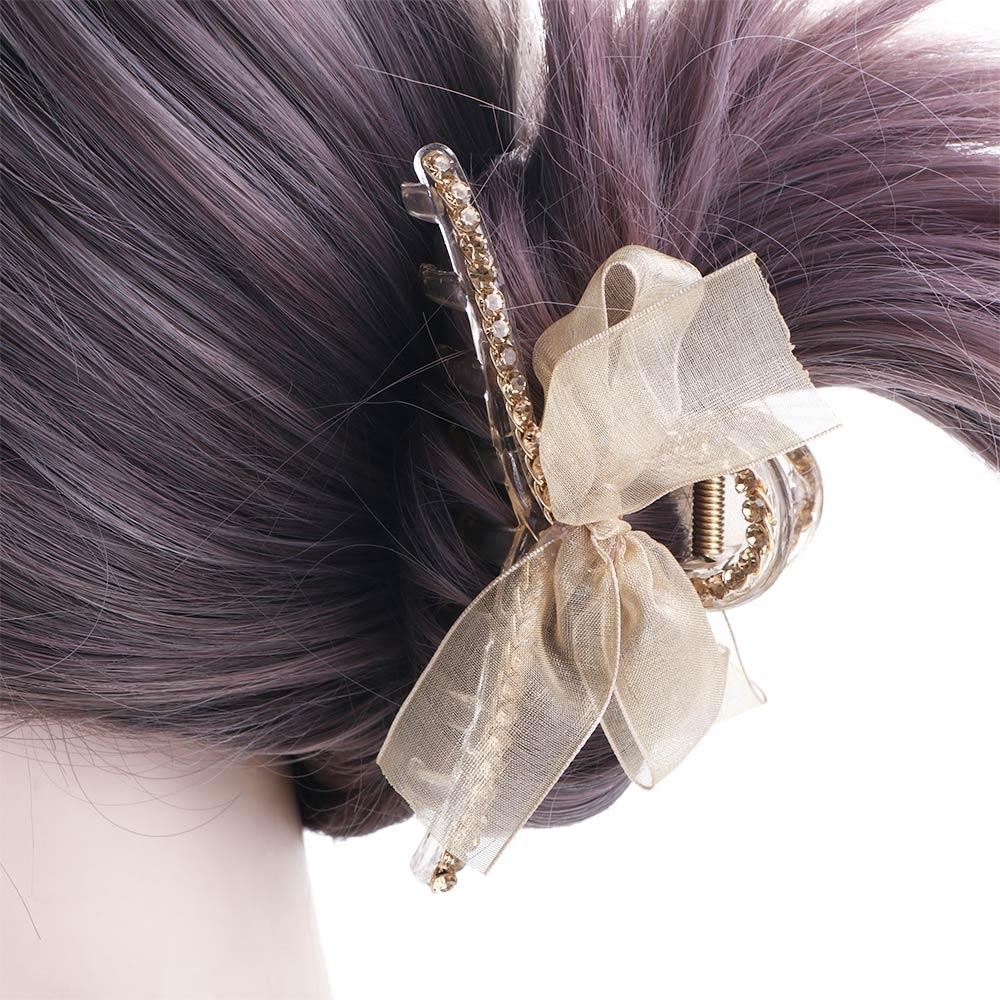 Girls Temperament Net Yarn Korean Bow Knot Grab Clip Hair Accessories Hair Clip Hair Claw