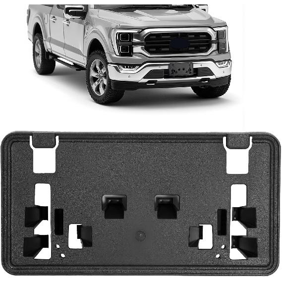 Front License Plate Frame Bracket Compatible with 2021-2023 Ford F150 F-150(2.7L, 3.0L, 3.5L, V6 Engines) License Plate Mounting Frames Replacement