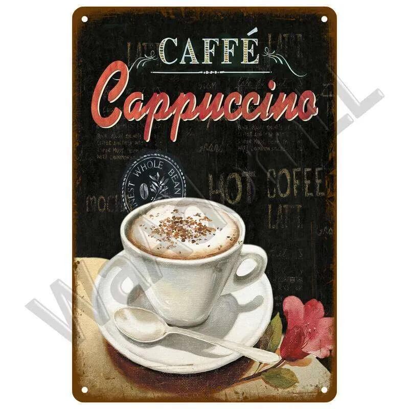 Coffee Tin Sign Metal Decorations Vintage Cafe Wall Plaque Retro Club Pub Bar Poster Decor Art Painting 26T0104 26T0104