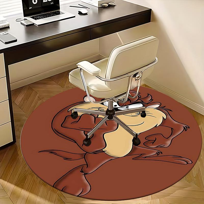 Tazmanian Devil,Looney Tunes Chair mat Round Rug-Office carpet, Machine Washable, Non-slip, Suitable for Living Rooms, Bedrooms, Entryways,