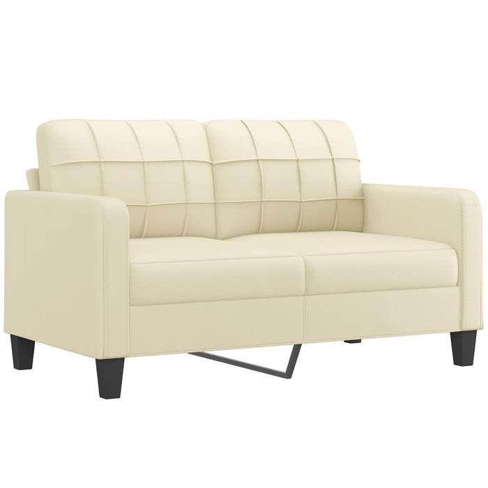 VidaXL 2-seater Sofa Cream 140 Cm Faux Leather, Sofa, Upholstered Sofa, Living Room Seat, Loveseat, Living Room Sofa, 359118