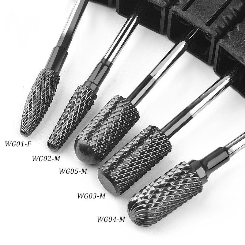 Nail Drill Bits Milling Cutter For Manicure Rotate Black Tungsten Steel Mill Burr Nail Cutter Manicure Pedicure Machine Drill Bit Accessories
