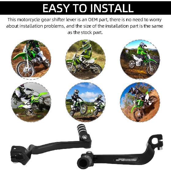 JFG RACING Motorcycle Gear Shifter Folding Shift Lever CNC For KLX 110 KLX110 KLX110L KLX110R 2010- Dirt Pit Bike Black