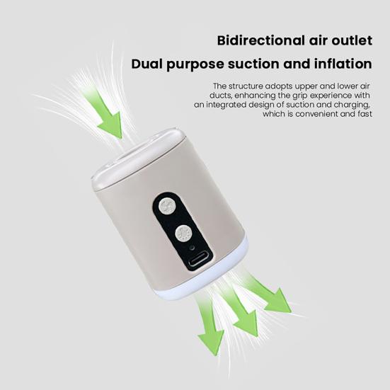Outdoor Mini Air Pump with LED Light 4 Nozzles Type-C Rechargeable Inflatable