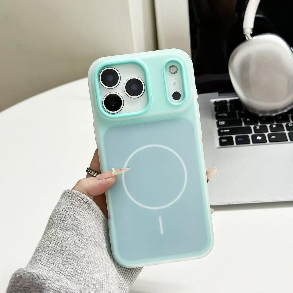 Two-color two-in-one jelly for iPhone17ProMax thin ring magnetic mobile phone case Apple 18 anti-drop sheath