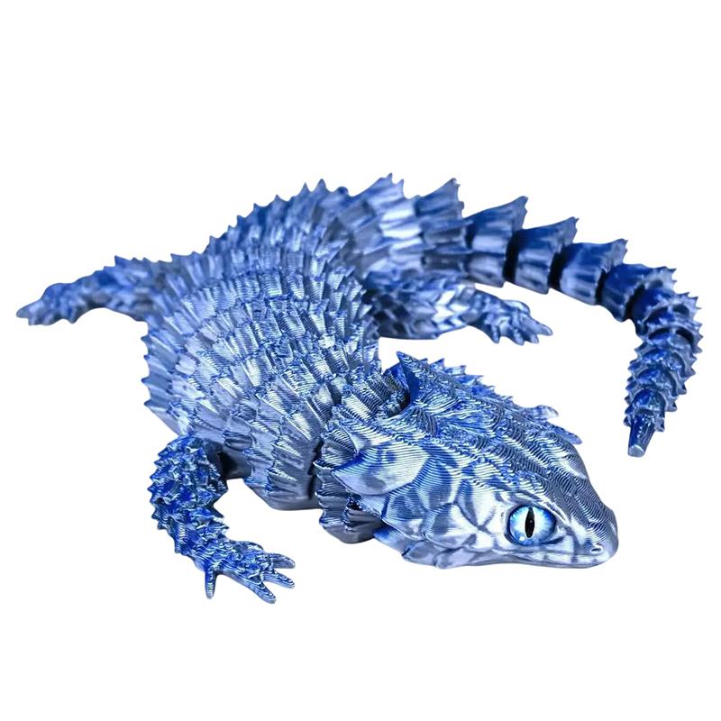

3D Printed Conjoined Lizard Statue Ornaments, Movable Cartoon, Creative Desk Plants, Rockery, Fish Tank Landscaping Decoration синій