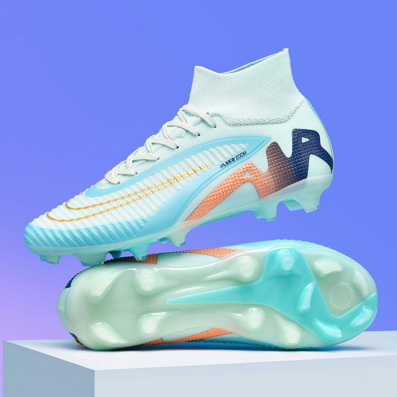 New Football Shoes Men'S High-Top Teenage Students Women'S Tf Broken Nails Ag Long Nails Competition Training Football Shoes