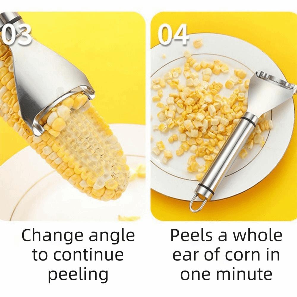 Stainless Steel Corn Peeler Serrated Edge Corn Thresher Manual Corn Planer Kitchen Utensil