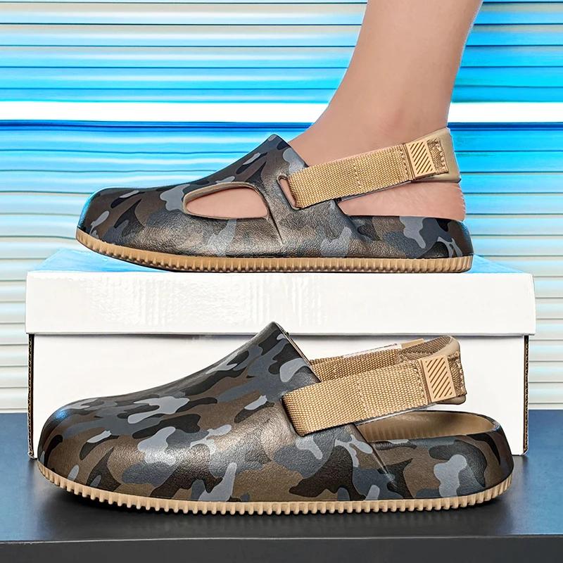 Fashion Brand Men Clogs Sandals Camouflage Casual Shoes EVA Lightweight Sandles Man Colorful Shoes for Summer Beach Zapatillas Hombre