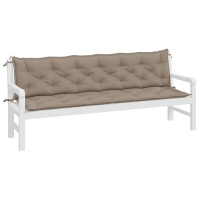 Garden Bench Cushions 2 Pcs Taupe 200x50x7 Cm Oxford Fabric