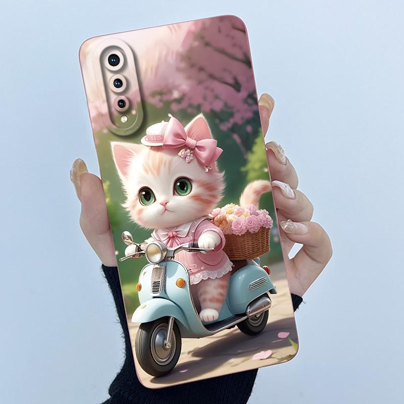 New For Vivo S1 1907 Case Lovely Cartoon Cat Liquid Silicone Soft TPU Shockproof Back Cover For Vivo V17 Neo VivoS1 Phone Case