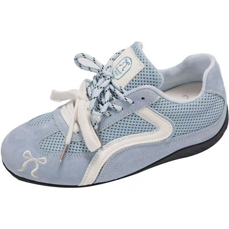 

Autumn red retro versatile color matching lace-up casual sneakers women s shoes 40 синий