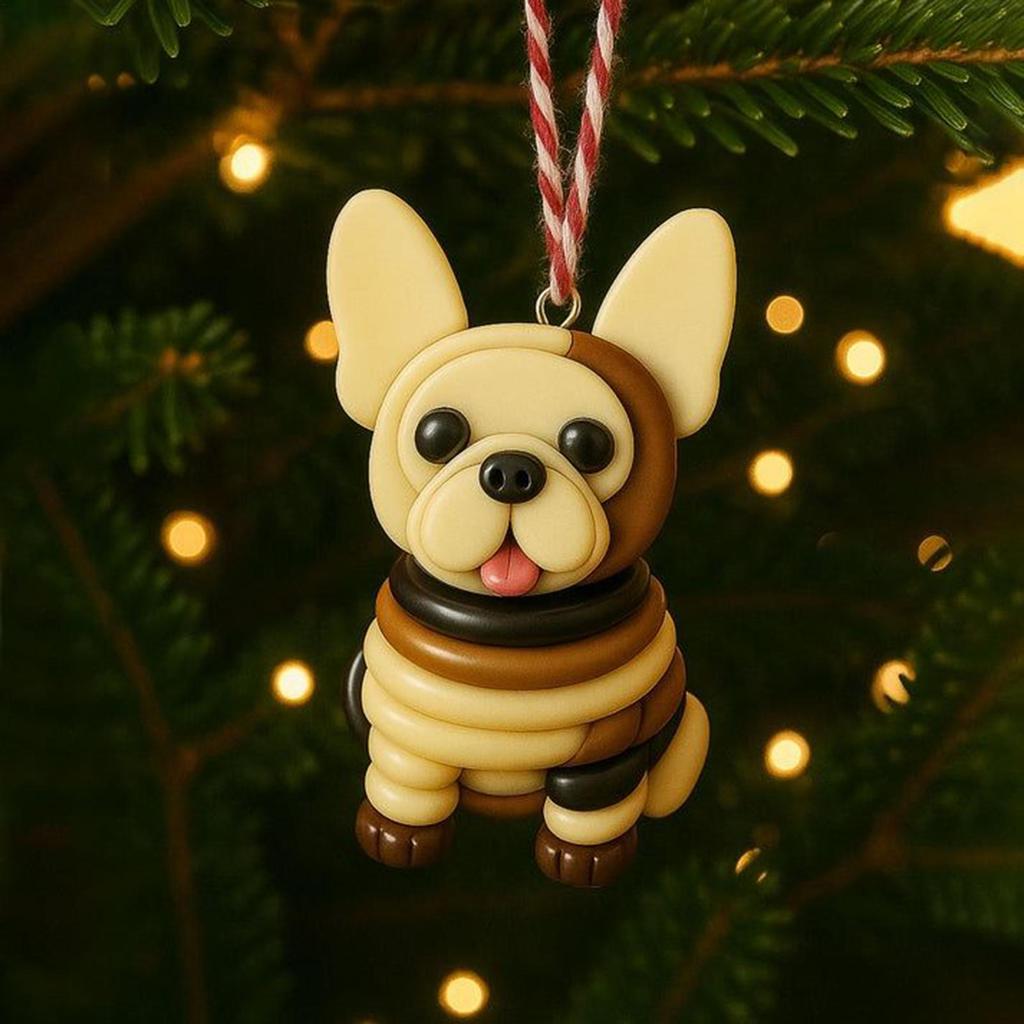 Button Christmas Ornament DIY Craft Kit Dog Figurine Decor For Tree Car Rearview Mirror Backpack Holiday Crafting Activity Gift