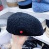Autumn Winter New Korean Solid Color Retro Knitted Beret Women'S Daily Wear Commuting Travel Personality All-Match Painter Hat