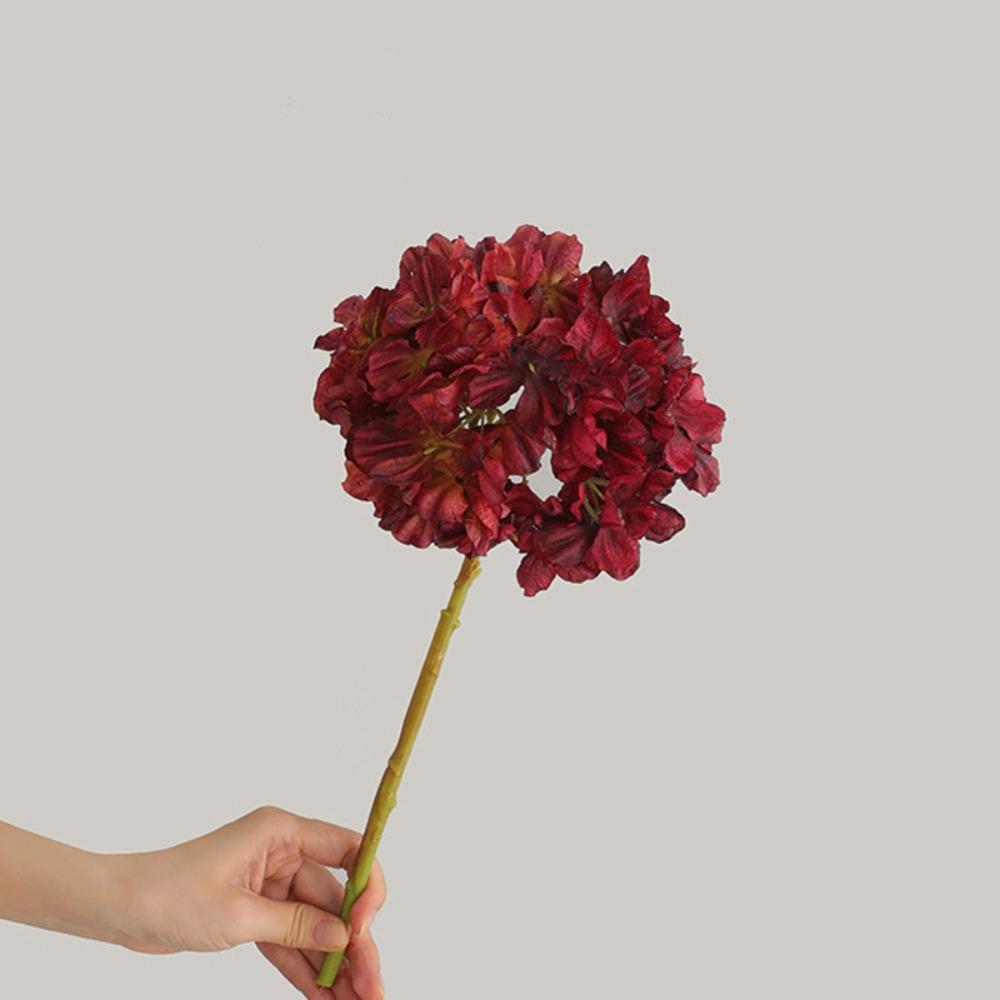 

Silk Cloth Hydrangea Bouquet Vintage Fake Flower Gifts Artificial Flower Bundle Wedding Decoration рожевий червоний колір
