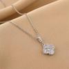 Four-leaf clover zircon necklace female niche design high-end full diamond pendant fashionable and simple versatile collarbone chain jewelry