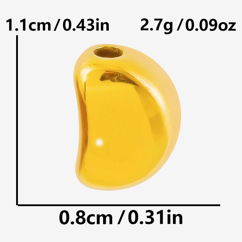 6/12pcs Big/Small Hole Star Heart Pea Real Gold Plated PVD No Fade Stainless Steel Beads For Jewelry Making Supplies Spacer Bead