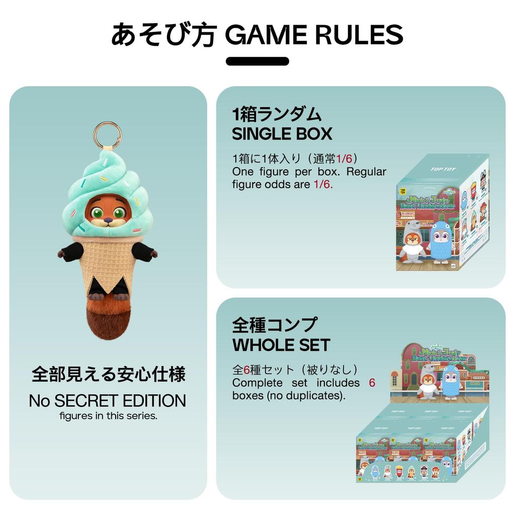 TOP TOY Disney Zootopia [Disguise] Plush Toy Series [1 Piece] Gachapon Blind Box Figure Plastic Model Premium Toy Zootopia Birthday Gift Zootopia