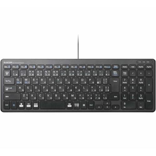 Elecom Keyboard Wired Pantograph Compact Keyboard Black TK-FCP097BK